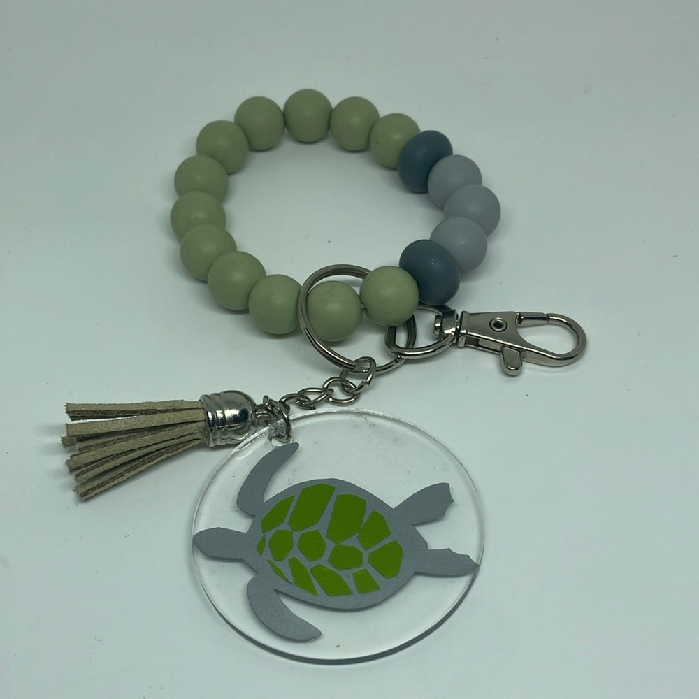 Silicone Beaded wristlet keychain